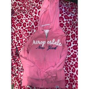 pink Aeropostale front zip hoodie